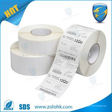 China suministrador ZOLO papel térmico de alta calidad 76 mm en blanco papel impermeable térmico jumbo rollos para la impresión personalizada